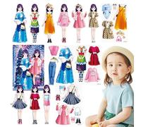 Anulely Vestir a Princesa Magnético, Juego de Imán Vestir Juguetes de Puzzle, Libro de vestir reutilizable, Diseño de moda, Princesa confiable, Papel para niñas