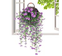 Anulely Vides de flores falsas, gloria matutina realista, detalles de decoración del hogar para terraza, pared, porche, cenador de otoño, balcón, puerta