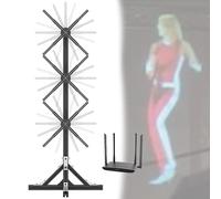 Anuncia ventilador de holograma 3D, pantalla holográfica de publicidad 3D, pantalla de proyector de video de animación 3D, compatible con altavoz Bluetooth, equipo de publicidad animado giratorio con