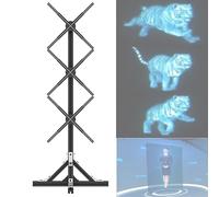 Anuncia ventilador de holograma 3D, pantalla holográfica de publicidad con WiFi, aplicación, pantalla de proyector de video de animación 3D para publicidad