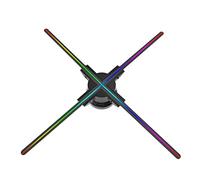 Anuncia ventilador de holograma 3D, pantalla LED de animación de logotipo, compatible con audio y video, para exhibición de publicidad de tienda