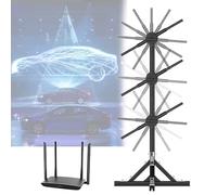 Anuncia ventilador de holograma 3D, proyector de holograma LED, compatible con altavoz Bluetooth, pantalla de proyector de video de animación, para letreros de negocios