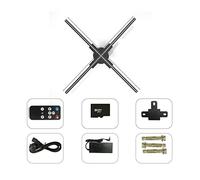 Anuncia ventilador de holograma 3D, proyector de hologramas, reproductor de imágenes holográficas, visualización de publicidad, soporte de imágenes y publicidad de video (65 cm)