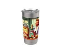 Anuncio de ama de casa de mediados de siglo Deez Jar of Nuts Vaso térmico de acero inoxidable de doble pared
