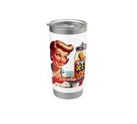 Anuncio de ama de casa de mediados de siglo Deez Jar of Nuts Vaso térmico de acero inoxidable de doble pared