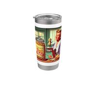 Anuncio de ama de casa de mediados de siglo Deez Jar of Nuts Vaso térmico de acero inoxidable de doble pared