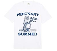 Anuncio de bebé de Nutria de Verano para niña Embarazada Comfort Colors Adult Heavyweight T-Shirt