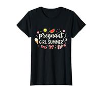 Anuncio de bebé de Verano para niña Embarazada, mamá para ser Playa Linda Camiseta