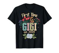 Anuncio de bebé Floral de Flores Silvestres de Gigi 2026 por Primera Vez Camiseta