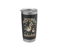 Anuncio de Embarazo Creciendo Silly Little Goose Funny Mom Vaso térmico de acero inoxidable de doble pared