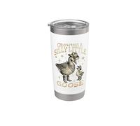 Anuncio de Embarazo Creciendo Silly Little Goose Funny Mom Vaso térmico de acero inoxidable de doble pared