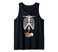 Anuncio de Embarazo de Halloween Calabaza Esqueleto para mamá Camiseta sin Mangas