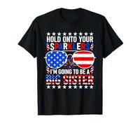 Anuncio de embarazo del 4 de julio de Big Sister Sparkler Camiseta
