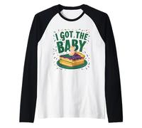 Anuncio de Embarazo I Got The Baby Revelar Mardi Gras Camiseta Manga Raglan