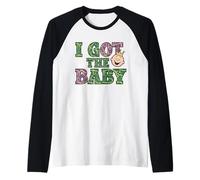 Anuncio de Embarazo I Got The Baby Revelar Mardi Gras Camiseta Manga Raglan