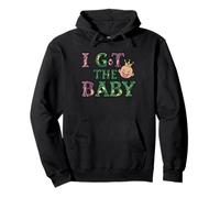 Anuncio de Embarazo I Got The Baby Revelar Mardi Gras Sudadera con Capucha