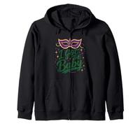 Anuncio de Embarazo I Got The Baby Revelar Mardi Gras Sudadera con Capucha