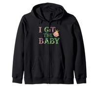 Anuncio de Embarazo I Got The Baby Revelar Mardi Gras Sudadera con Capucha