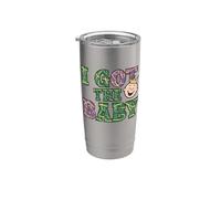 Anuncio de embarazo I Got The Baby Revelar Mardi Gras Vaso térmico de acero inoxidable de doble pared