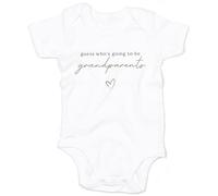 Anuncio de embarazo para bebé, adivina quién va a ser abuelos? Próximamente recién nacido, uno más para adorar, body unisex de algodón de manga corta para niños y niñas, blanco, 0 mes