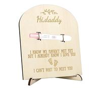 Anuncio de embarazo para el marido Prueba de embarazo Signo de recuerdo Placa de madera Nuevo miembro de la familia Regalo sorpresa (Souvenir)
