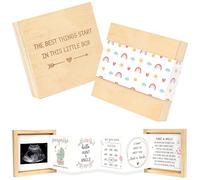 Anuncio de tía y tío para bebé, anuncio de embarazo, ideas de regalos para tía y tío, revelación sorpresa de embarazo a la familia, mejores amigos, caja de madera para recuerdos de fotos de