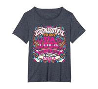 Anuncio Embarazadas Cumpleaños Regalo Tia Yo Soy La Tía Loca Camiseta, Mujer Tallas Grandes, Azul Jaspeado, 4XL Grande