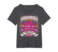 Anuncio Embarazadas Cumpleaños Regalo Tia Yo Soy La Tía Loca Camiseta, Mujer Tallas Grandes, Jaspeado Oscuro, 2XL Grande