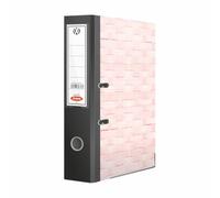 Anupam Excel - Archivador de palanca N4-31 x 35 x 8 cm, cubierta tejida impresa, caja con clip en forma de U, agujero de agarre para los dedos, protector de borde de metal (rojo, 2 unidades)