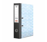 Anupam Excel - Archivador de palanca N4-31 x 35 x 8 cm, cubierta tejida impresa, caja de carpeta con clip en forma de U, agujero de agarre para los dedos, protector de borde de metal (azul, 2 unidades