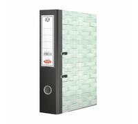 Anupam Excel - Archivador de palanca N4-31 x 35 x 8 cm, cubierta tejida impresa, caja de carpeta con clip en forma de U, agujero de agarre para los dedos, protector de borde de metal (verde, paquete