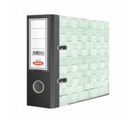 Anupam Excel Lever File Voucher Size N4V - 28 x 22 x 8 cm - Funda impresa tejida - Caja de carpeta con clip en forma de U - Agujero de agarre para los dedos - Protector de borde de metal (verde