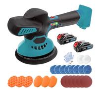 ANUPTTA Pulidora inalámbrica de repuesto para Makita Bürstenlo, con 2 x 3000 mAh y cargador y almohadilla de pulido de 145 mm para quitar pintura y mortero, para pulir, lijar, coche, barco, tampón de