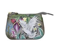 Anuschka Bolso de Mano Mediano para Mujer de Cuero Genuino Pintado a Mano con Llavero - Wings of Peace