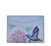 Anuschka - Funda de piel auténtica pintada a mano para tarjetas de crédito, un bolsillo abierto, cuatro soportes para tarjetas, arcoiris (Rainbow Birds), talla única