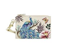 Anuschka Porte-Cartes en Cuir véritable peint à la Main pour Femme Avec dragonne - Pretty Peacocks