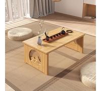 ANUUMA Folding Desk Coffee Table, Portable Wooden Table, Japanese Tatami Table for Living Room, Minimalist Tea Table, Side Table with Openwork Engraving (Size : 60 x 40 x 30 cm)