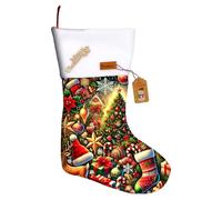 ANVAL Calcetines Navidad Personalizados con Nombre Botas de Navidad para Colgar Calcetines Navideños Papá Noel Christmas - Regalo para Decoración Navideña - Santa Claus (Multi, 1 Unidad)