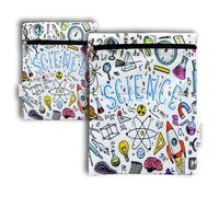 ANVAL Funda para Libro, Impermeable, Interior Forrado,con Cremallera, Doble Bolsillo Exterior -, Adaptable a Cualquier Grosor, Funda Libro Papel - Forro Libro Tela Estampada (Ciencias)