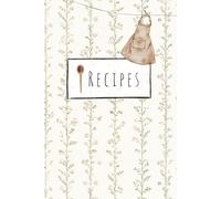 ANVIE Recipe Book A5 - Recipes- 100 Fill Out Pages, DIY Cooking Baking, Vintage Kitchen Apron, Soft Cover