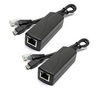 ANVISION 2-Pack Activo 5V 2.4A PoE Splitter Adaptador IEEE 802.3af Compatible Micro USB 48V a 5V 2.4A, para Tablets, Dropcam o Raspberry Pi, IPC, Cámara IP y Plus