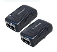 ANVISION Paquete de 2 adaptadores Ethernet pasivos PoE de 48 V 0,5 A con Enchufe de Pared, Compatible con IEEE 802.3af 10/100 Mbps para teléfonos IP VoIP, cámaras, Ap y más