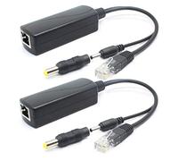 ANVISION Paquete de 2 divisores PoE de 5 V, adaptador de 48 V a 5 V 2.4 A, enchufe de 3.5 mm x 1.35 mm, conector de 5.5 mm x 2.1 mm, compatible con IEEE 802.3af, para cámara IP y más