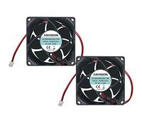 ANVISION Paquete de 2 ventiladores de refrigeración sin escobillas de 80 mm x 25 mm CC 24 V, rodamiento de bolas doble