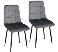 ANVOFONG Silla de Comedor Conjunto de 2, Engrosada Holandesa cojín de Terciopelo Silla de Comedor Adecuado para Comedor Cocina Comedor, Estudio de Lectura, Sala de Ocio, Gris Oscuro