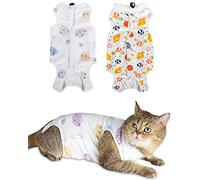 ANWA Traje de recuperación para Gatos, Mameluco Transpirable para cirugía de Gato para heridas Abdominales