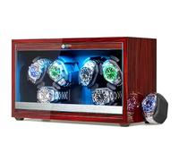 ANWBROAD Enrollador de reloj giratorio para 6 relojes con LED y motor súper silencioso, 4 modos de rotación, caja de bobinado, agitador con cable USB, regalo UJWW003Y