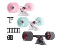 ANWEALTH Juego de Ejes para Longboard Juego de Ruedas Y Rodamientos para Patineta de 70 mm Ruedas para Longboard Ruedas de Calle Suaves para Cruiser de 80 A con Rodamientos Abec-11 Y Espaciadores