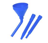 Anwicar Embudo de plástico con mango de 16 cm de diámetro, embudo con colador para coche, gasolina y embudo de aceite, agua, aceites y otros líquidos, azul, 1 unidad, con tres puntas