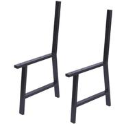 Anwicar Juego de 2 patas de banco, patas de banco de jardín, patas de banco de parque, patas de banco, negro, acero, juego de 2 unidades, perfecto para el jardín, parque, parque infantil, color negro